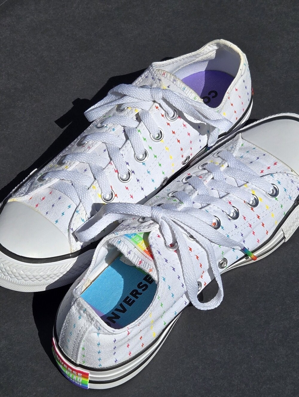 Converse Chuck Taylor All Star Low Pride Pattern Rainbow Lightning Bolt White